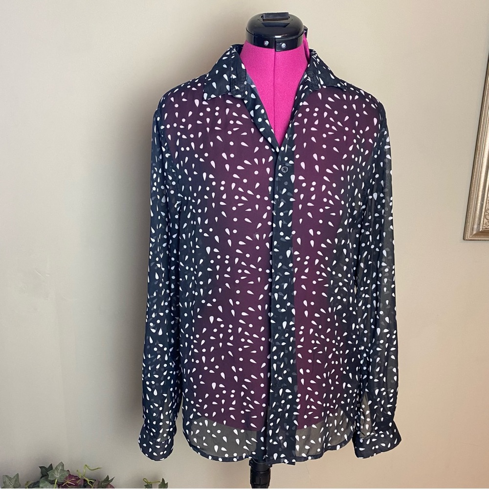ASOS black sheer blouse Sz S